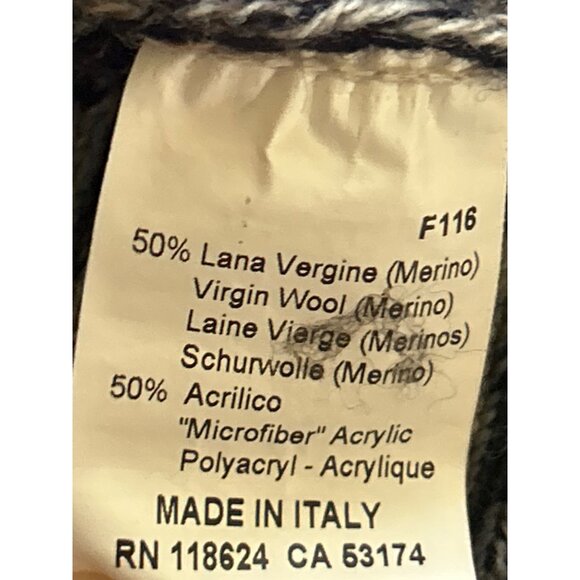 Maremma Gray And Brown Italian Merino Wool & Acrylic Knit Sweater Size S - Picture 4 of 7